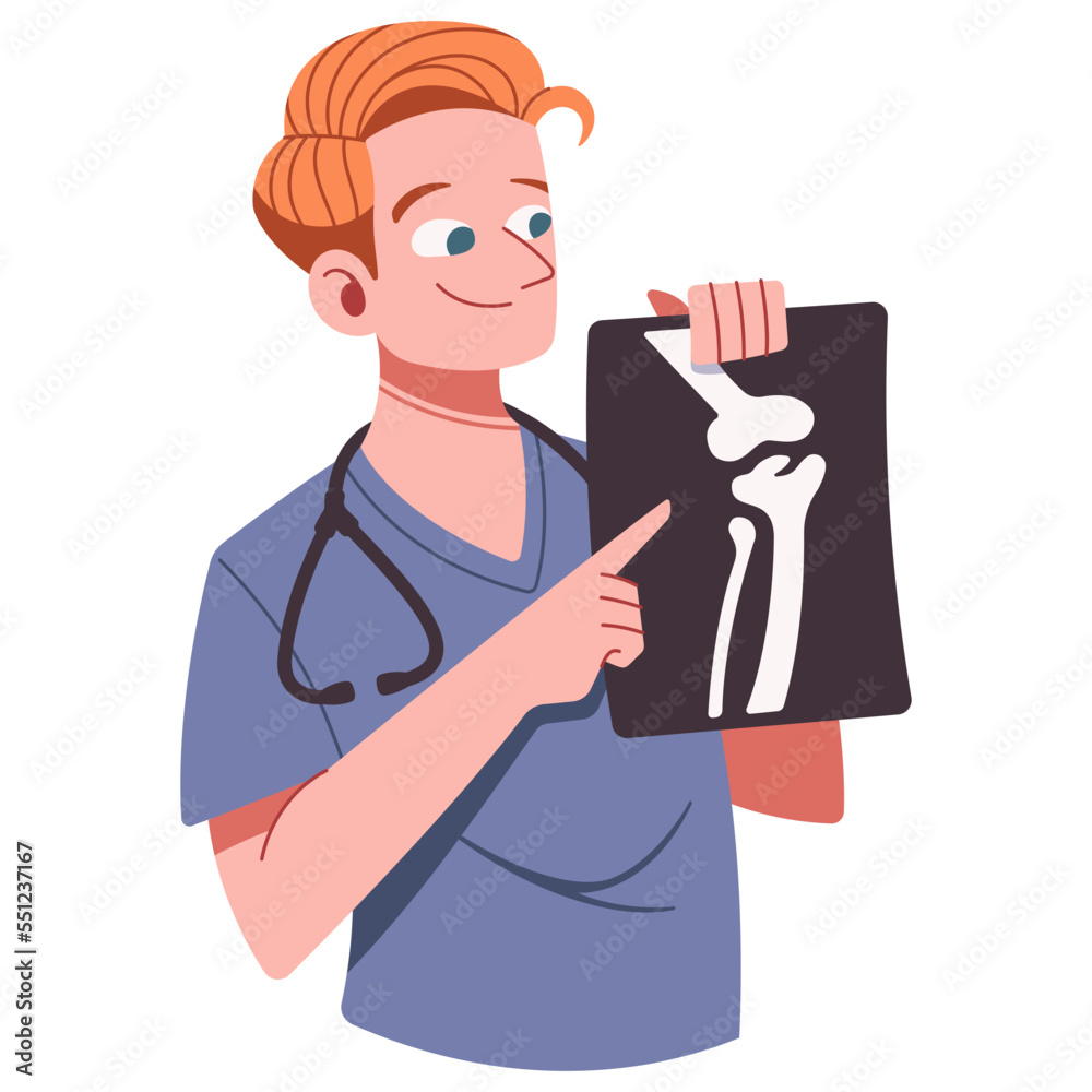 Doctor pointing bone X-ray Doctor pointing bone X-ray