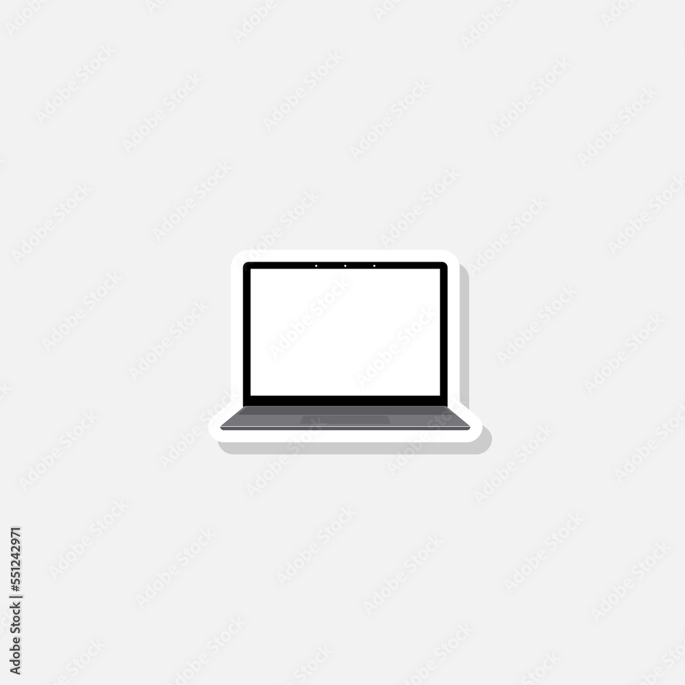 Laptop sticker icon sign isolated on white