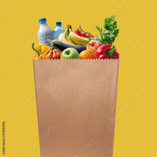 Paper bag full of groceries