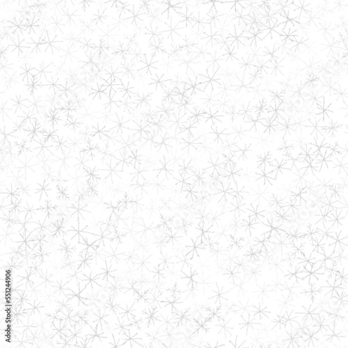 Hand Drawn Snowflakes Christmas Seamless Pattern. Subtle Flying Snow Flakes on chalk snowflakes Background. Amazing chalk handdrawn snow overlay. Sightly holiday season decoration.