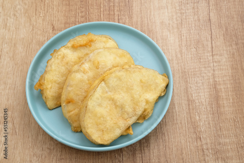Sukun goreng or fried breadfruit, traditional Indonesian food. 