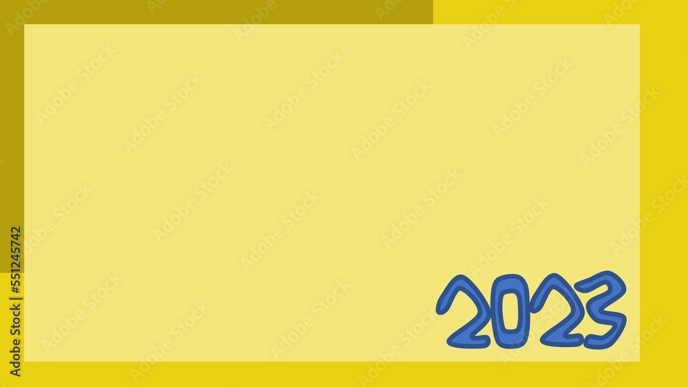 2023 illustration with yellow background for happy new year