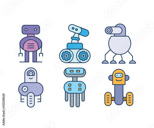 robot characters set illustration