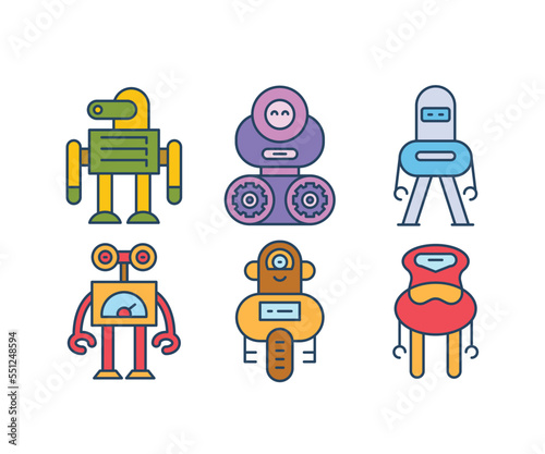 robot characters set illustration