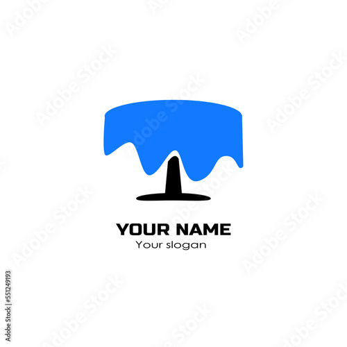 Bright contrasting logo with a table. Logo for a furniture company.