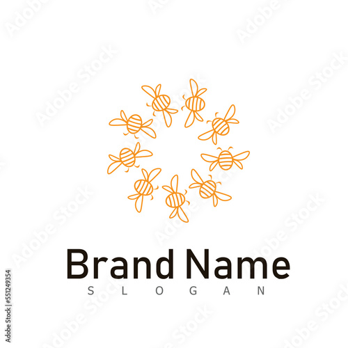 bee logo animal honey design