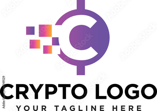 Letter initial N cryptocurrency and blockchain logo design vector