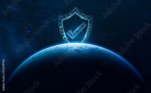 Global Security Checkmark Icon – Trust, Protection, and Verification