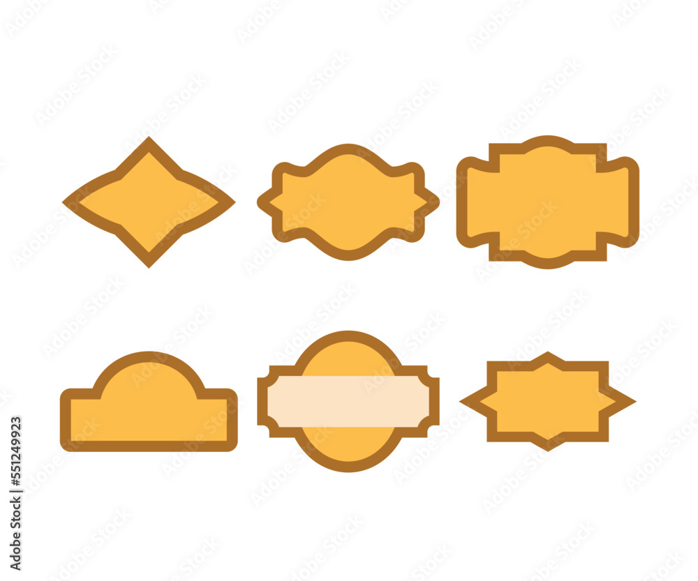 blank label badge vector illustration set