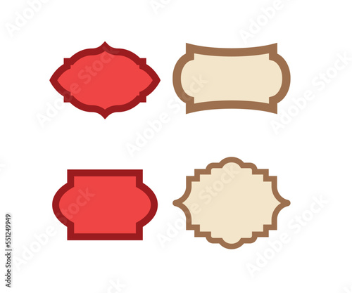 blank label badge vector illustration set