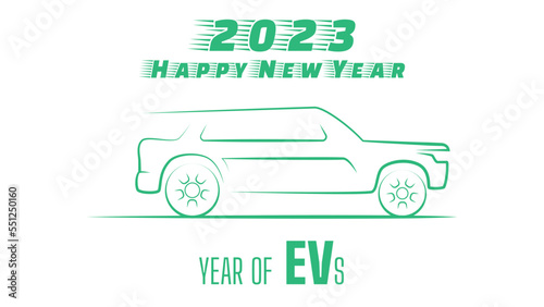 Happy New Year 2023 banner for automobile news, garages, social media promotions etc.