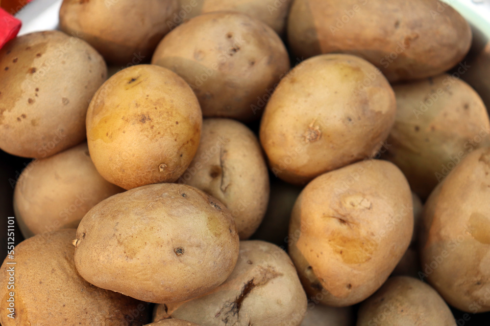 Close view of Boiled potatoes Close view of Boiled potatoes