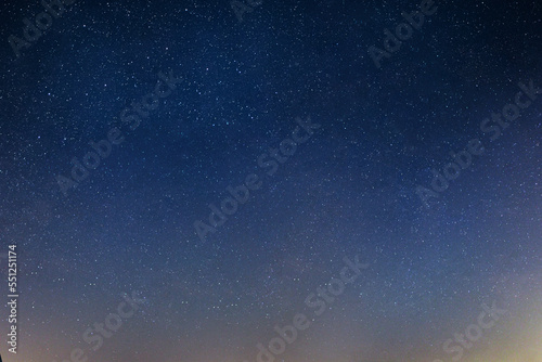 Night amazing blue sky with stars. Space background