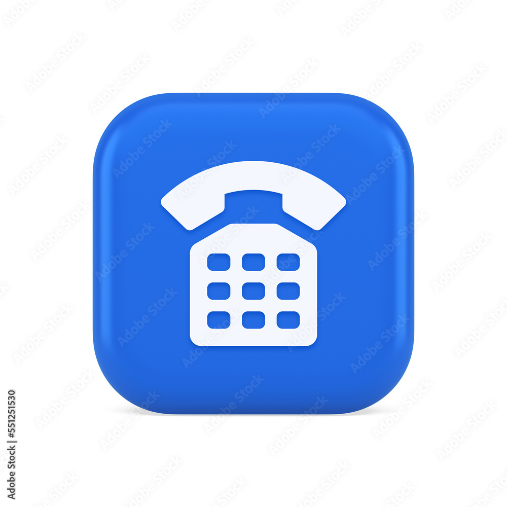 Phone customer support call contact connect button retro telephone handset 3d realistic icon Phone customer support call contact connect button retro telephone handset 3d realistic icon