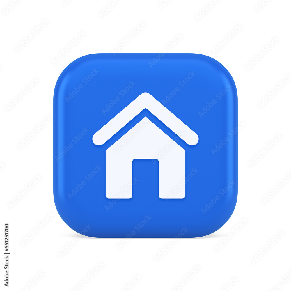 Main internet page button homepage house with roof navigation cyberspace interface 3d icon Main internet page button homepage house with roof navigation cyberspace interface 3d icon