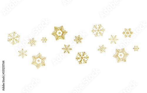 gold glitter snowflakes assorted types without background, can be used for frames, borders, textures, background elements, clip art. Christmas element