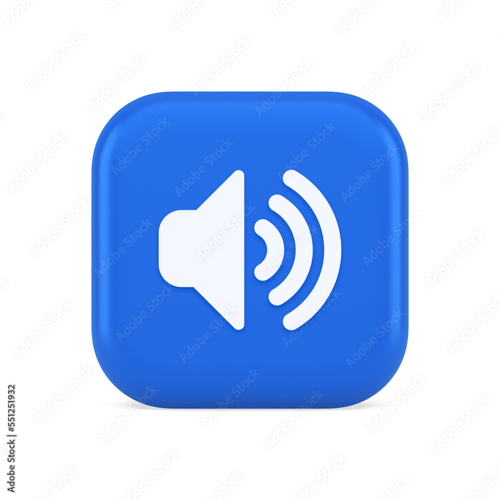 Volume sound button speaker acoustic level noise wave control 3d realistic icon Volume sound button speaker acoustic level noise wave control 3d realistic icon