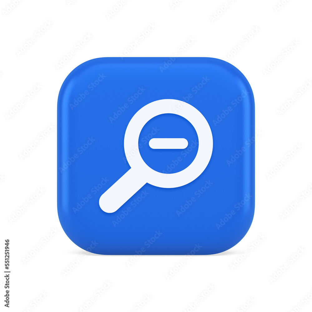 Zoom out magnifying glass button optical internet search discovery monitoring 3d icon Zoom out magnifying glass button optical internet search discovery monitoring 3d icon