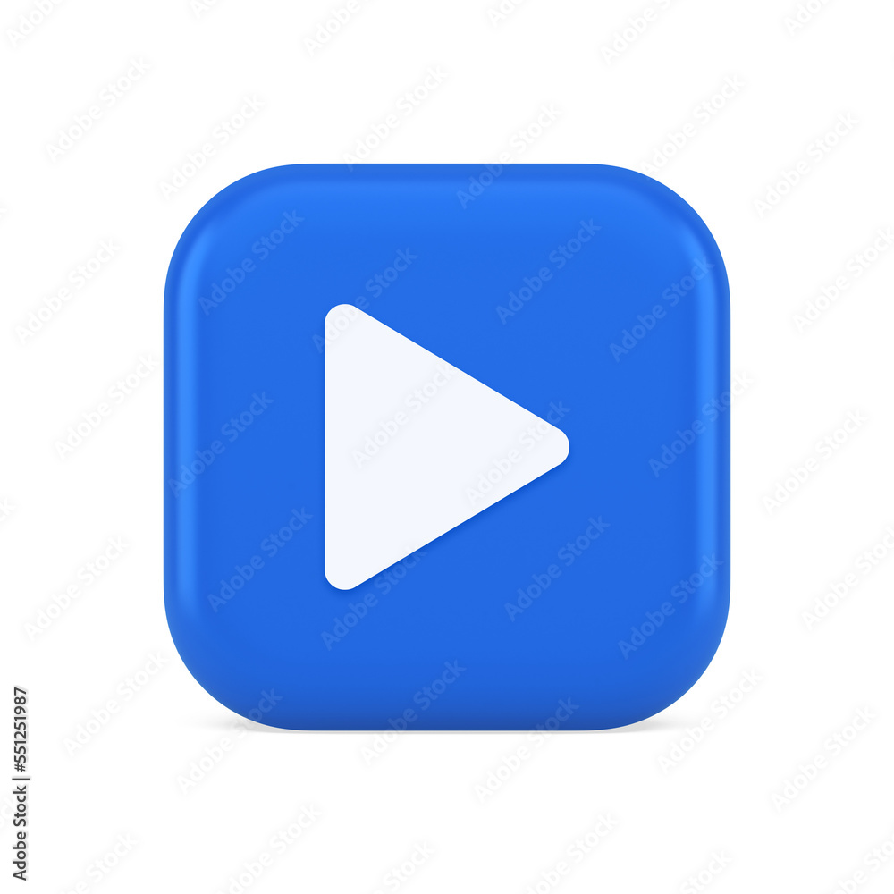 Play button triangle right arrow multimedia content player web app design 3d realistic icon Play button triangle right arrow multimedia content player web app design 3d realistic icon