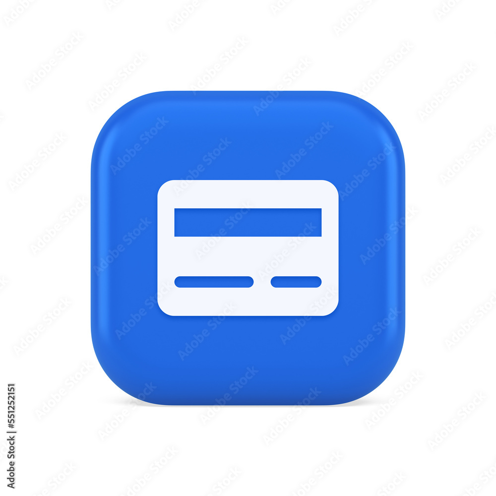 Credit debit card e money payment button digital financial banking account 3d realistic icon Credit debit card e money payment button digital financial banking account 3d realistic icon