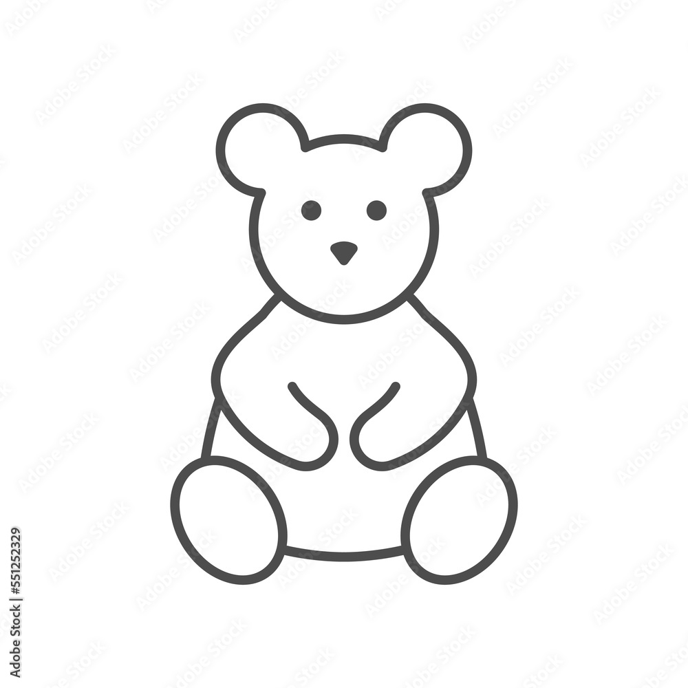 Toy bear line outline icon Toy bear line outline icon