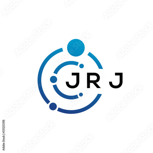 JRJ letter technology logo design on white background. JRJ creative initials letter IT logo concept. JRJ letter design.