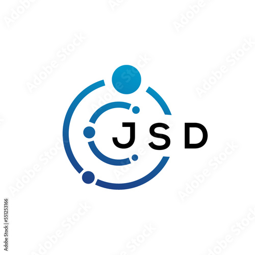 JSD letter technology logo design on white background. JSD creative initials letter IT logo concept. JSD letter design.