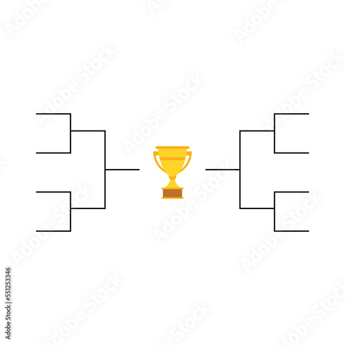 Set of Bracket sport tournament, blank elimination event sign, playoff match vector illustration