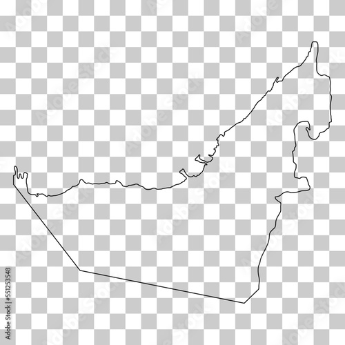 United arab emirates map icon, geography blank concept, isolated graphic background vector illustration