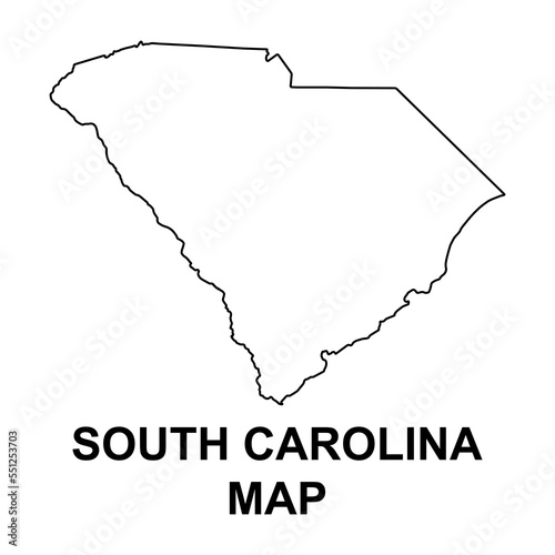 South carolina map shape, united states of america. Flat concept icon symbol vector illustration