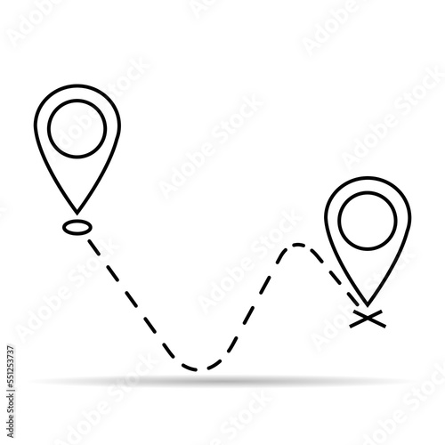 We have moved announcement design shadow, location Vector icon symbol pointer, navigation illustration