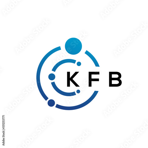 KFB letter technology logo design on white background. KFB creative initials letter IT logo concept. KFB letter design. photo