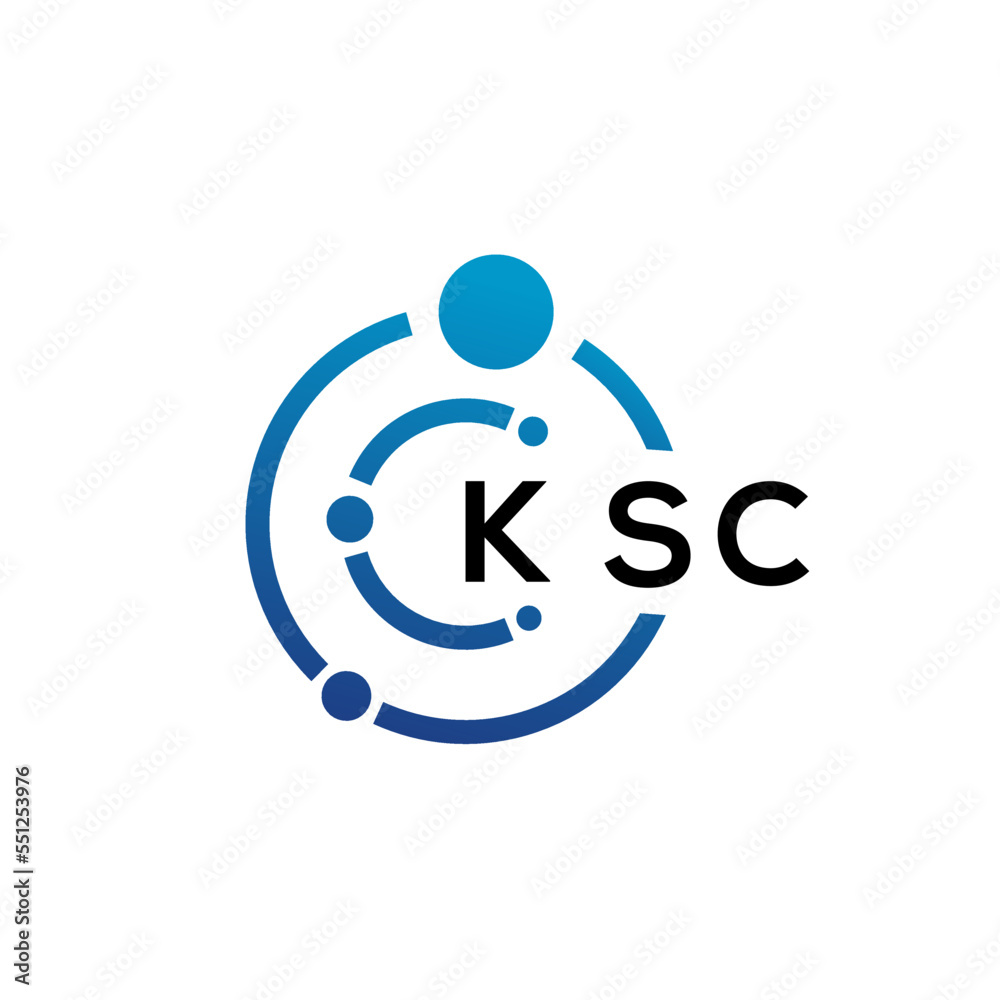 KSC letter technology logo design on white background. KSC creative initials letter IT logo concept. KSC letter design. KSC letter technology logo design on white background. KSC creative initials letter IT logo concept. KSC letter design.