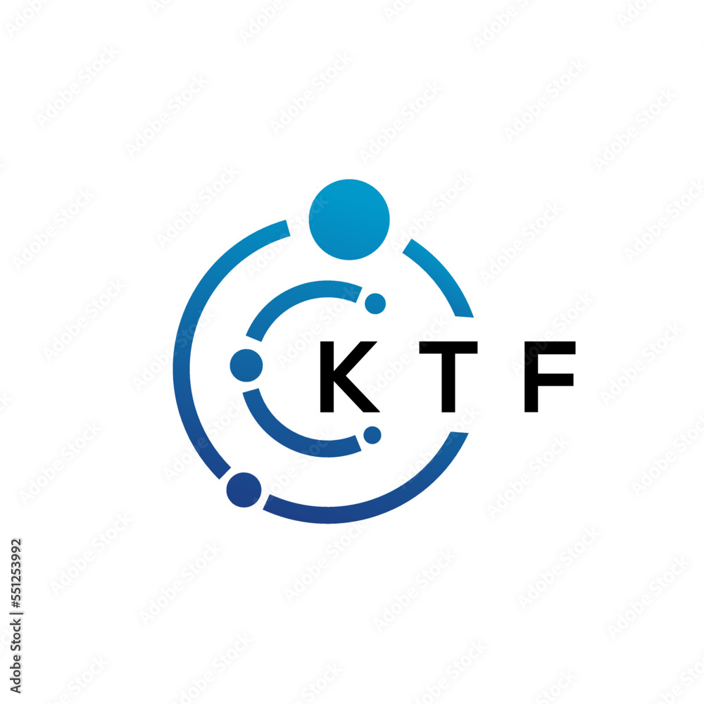 Obraz premium KTF letter technology logo design on white background. KTF creative initials letter IT logo concept. KTF letter design.