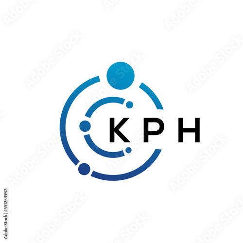 KPH letter technology logo design on white background. KPH creative initials letter IT logo concept. KPH letter design.