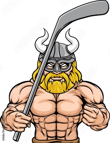Viking Man Ice Hockey Sports Team Mascot