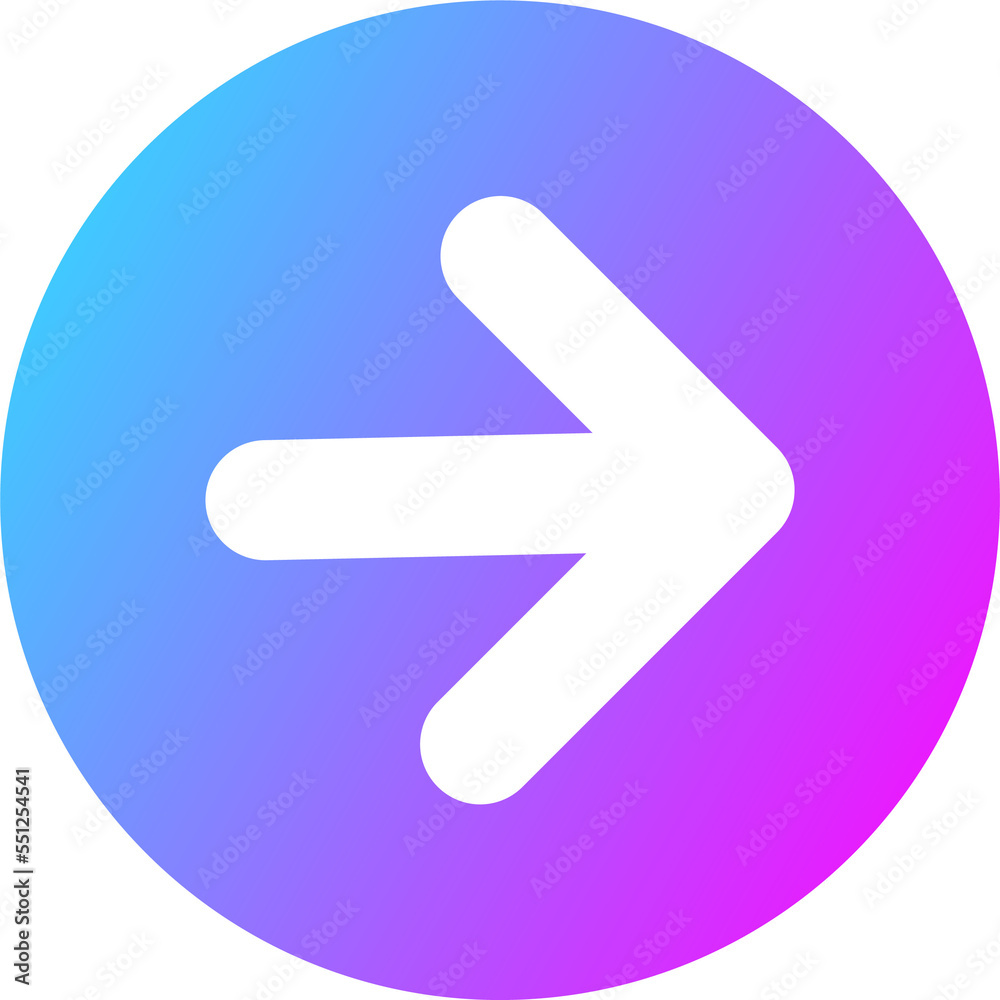 Right arrow direction line icon in gradient colors. Interface signs illustration. Right arrow direction line icon in gradient colors. Interface signs illustration.