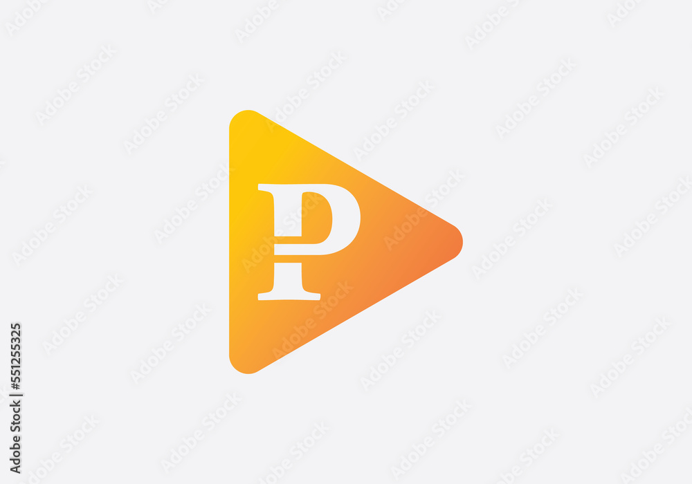 Play button icon logo and play button symbol image with letters Play button icon logo and play button symbol image with letters