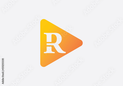 Play button icon logo and play button symbol image with letters