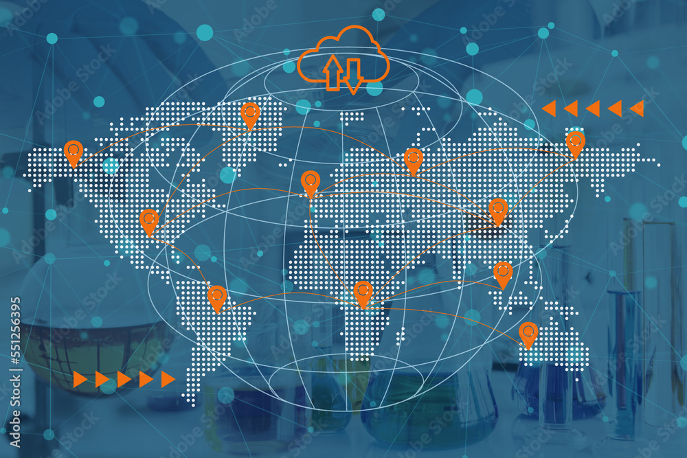 World wide shipping and Logistics Industry concept. World map with ...