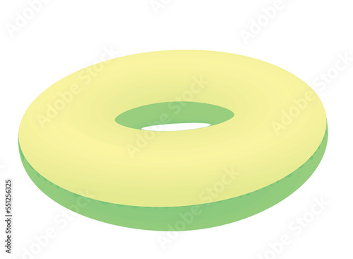 Yellow and green  swim ring. vector illustration