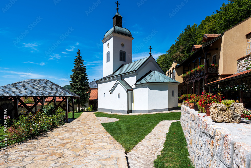 Orthodox Christian Monastery. Serbian Orthodox Monastery of National Meeting (Manastir Sretenje). 13th century monastery located on Ovcar Mountain, Serbia, Europe