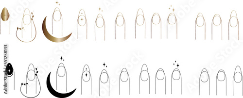 vector beauty gold manicure logo
