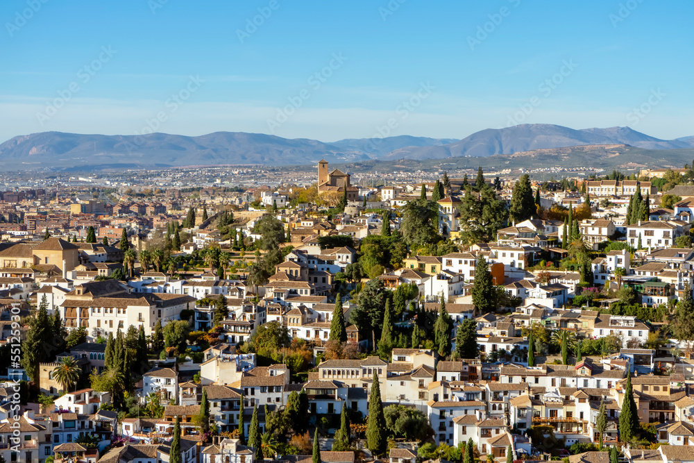  Cityscape from Alhambra in Granada, Spain on November 26, 2022