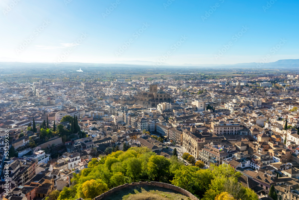  Cityscape from Alhambra in Granada, Spain on November 26, 2022
