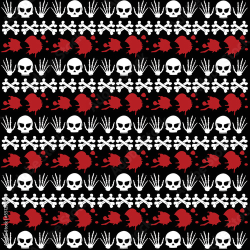 Skeleton seamless pattern vector