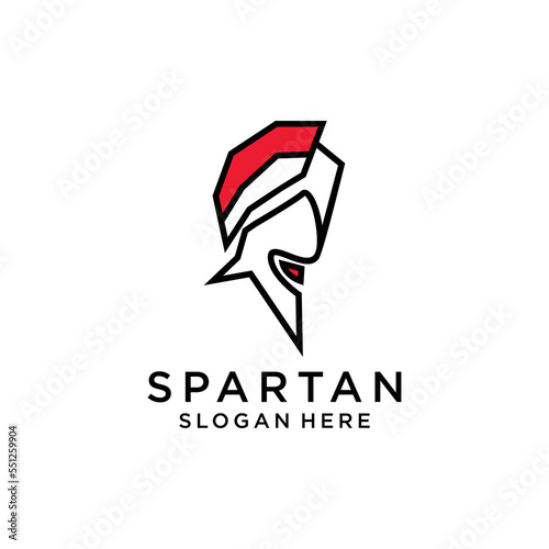 Spartan simple logo design flat
