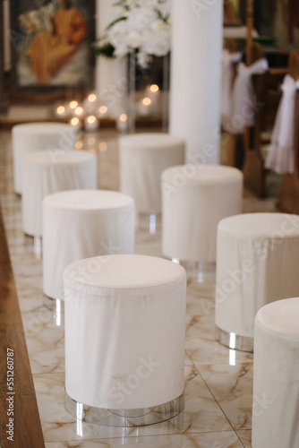 Elements of decor for first communion in church