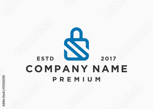 letter s with padlock logo design vector illustration template
