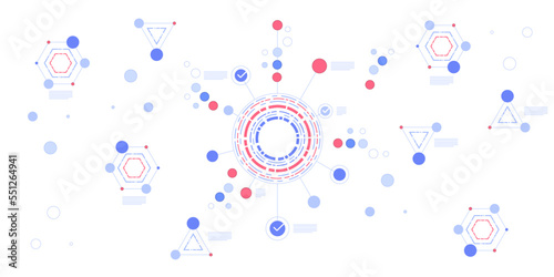 Vector illustration technology over white background. Modern hi-tech digital technology concept. Abstract internet communication, future science techno design for background